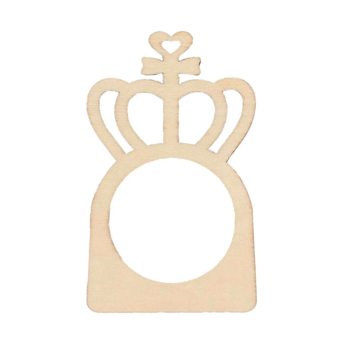 Wooden crown-shaped frame cutout for crafts and decorations