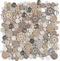 12x12 Beige Penny Round Decor