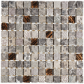 1x1 Brown/Brown Glass Mix Marble Mosaic