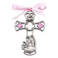 2 3/8" x 3 3/4" Guardian Angel  Genuine Pewter Cross