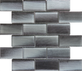 2x4 Brick Linear Dark Grey Glass Mosaic
