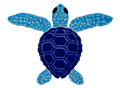 4in Loggerhead Turtle B Mini Blue