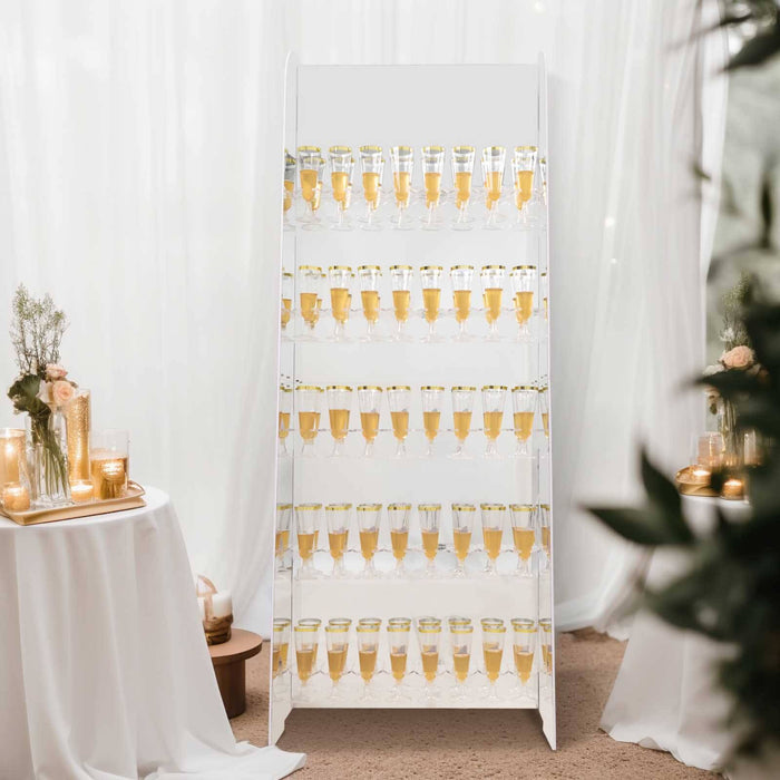Champagne tower display at an elegant event