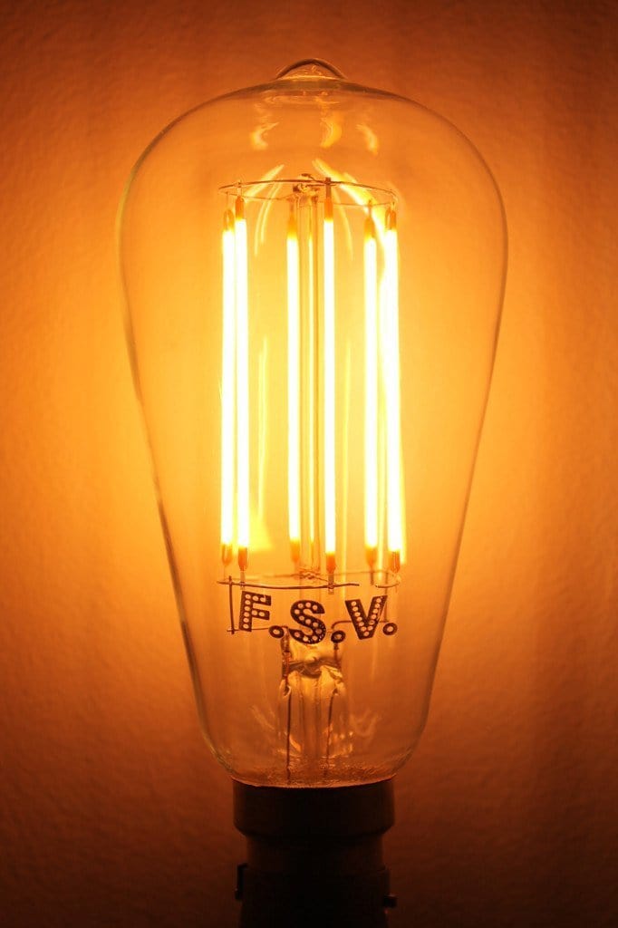 Led bulb dimmable edison long filament teardrop clear