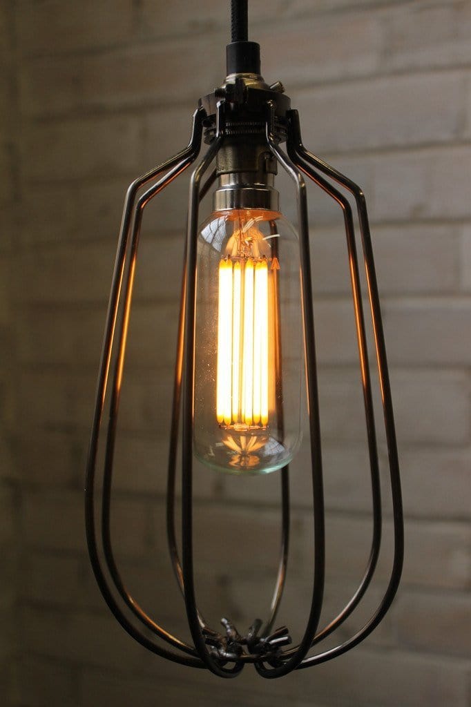 Led filament bulb tubular 6w 2100k in long cage pendant