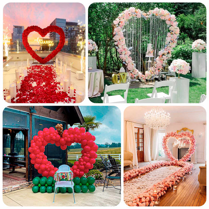 Decorative heart-shaped balloon arrangements for romantic events and weddings.