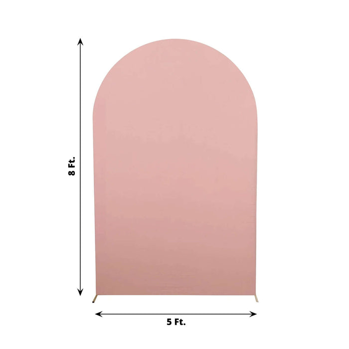 Pink arched backdrop, 8 ft x 5 ft, ideal for photo shoots and events.