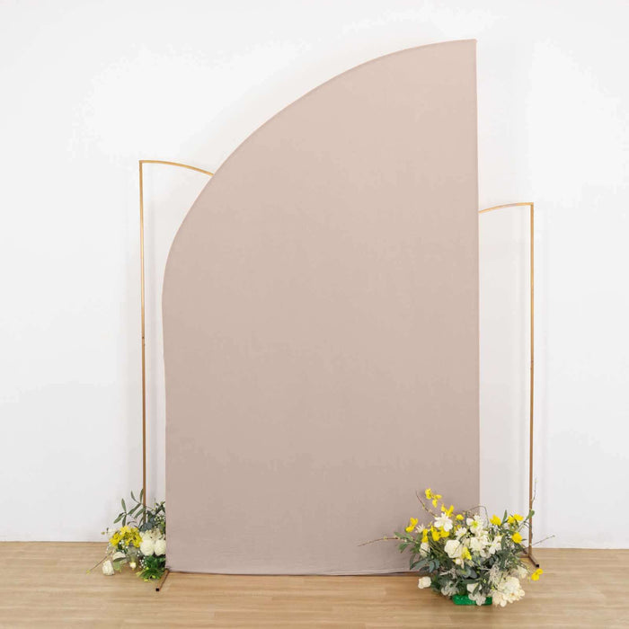 Beige curved backdrop with floral accents for event decoration