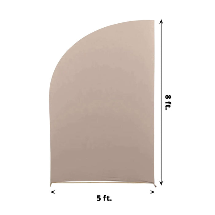 Curved fabric backdrop in beige, 5 ft x 8 ft size