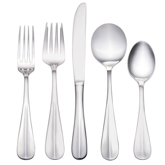 Acopa Benson 18/0 Stainless Steel Heavy Weight Flatware Set with Service for 12