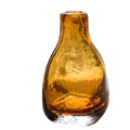 Amber Hand-Blown Glass Decorative Bottle