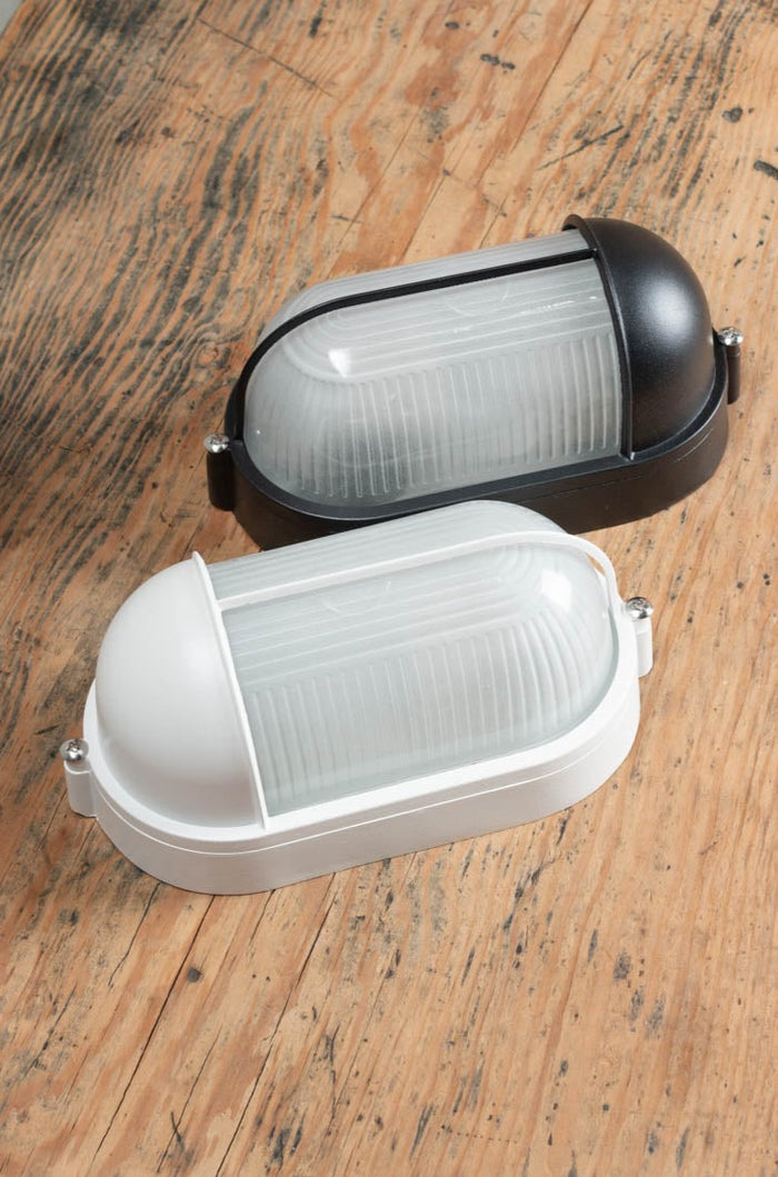 Arlie Oval Caged Eylid Bunker Lights in two finishes