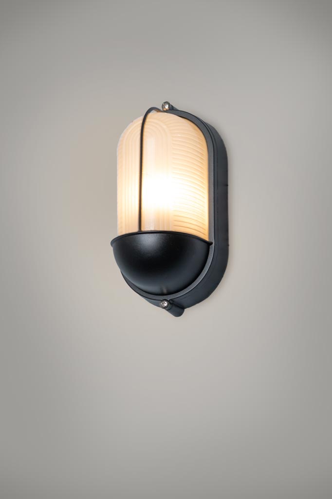 Arlie Oval Caged Eylid Bunker Lights in black