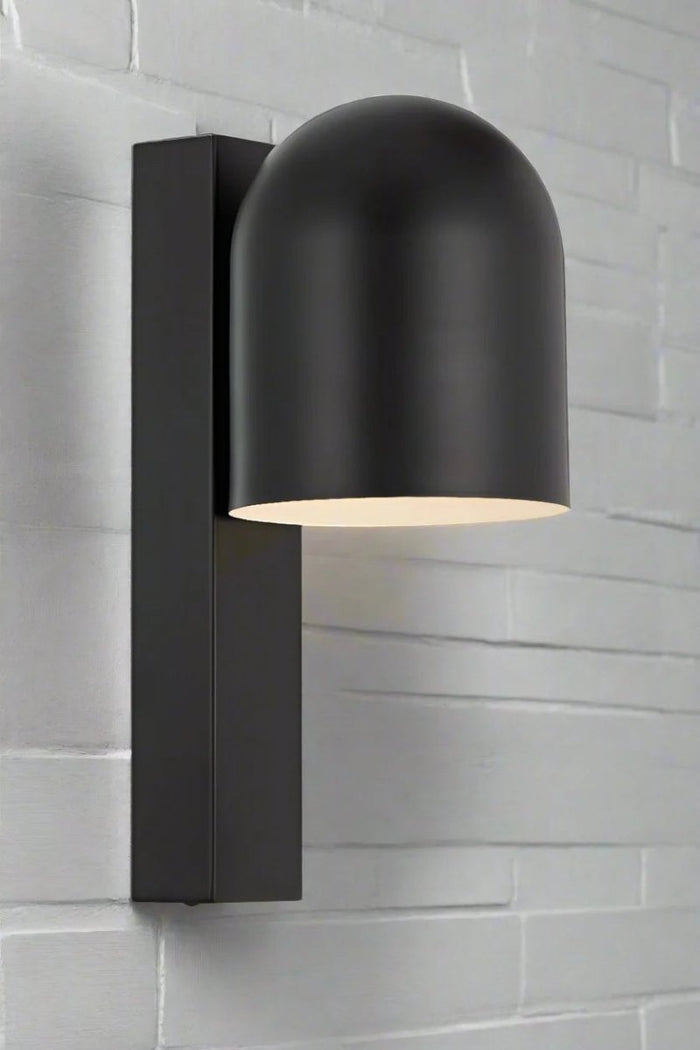 Black touch wall light with swival shade.