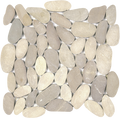Beige XL Sliced Matte Pebble Interlocking