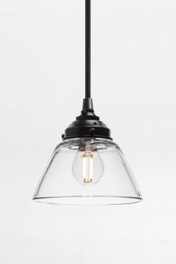 Belmont Glass Pendant Light on black cord