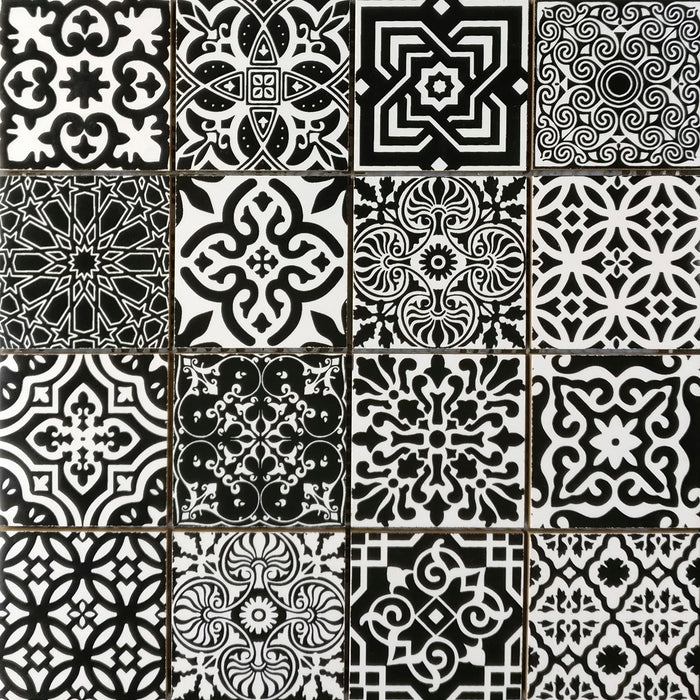 Black/White Patchwork Square