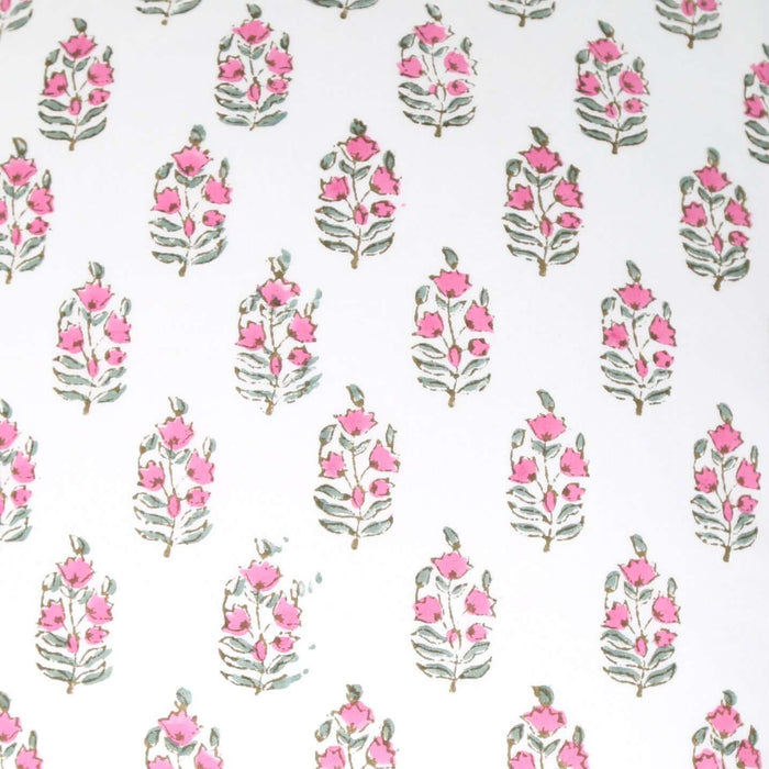 Blossom Block-Printed Cotton Pillow Cover by Sweetgrass Home — 20″ × 20″