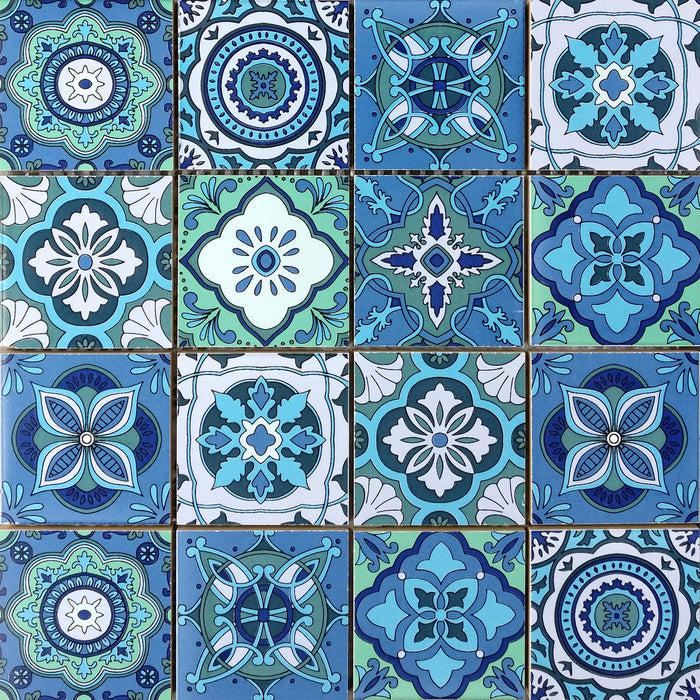 Blue/White Patchwork Square