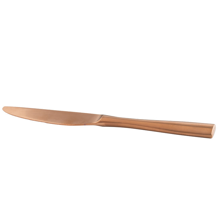 Bon Chef S3011RGM Manhattan 9" 18/10 Extra Heavy Weight Matte Rose Gold Stainless Steel Dinner Knife - 12/Pack