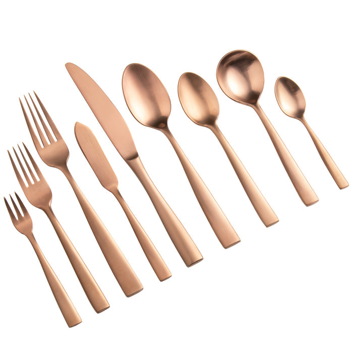 Bon Chef S3011RGM Manhattan 9" 18/10 Extra Heavy Weight Matte Rose Gold Stainless Steel Dinner Knife - 12/Pack