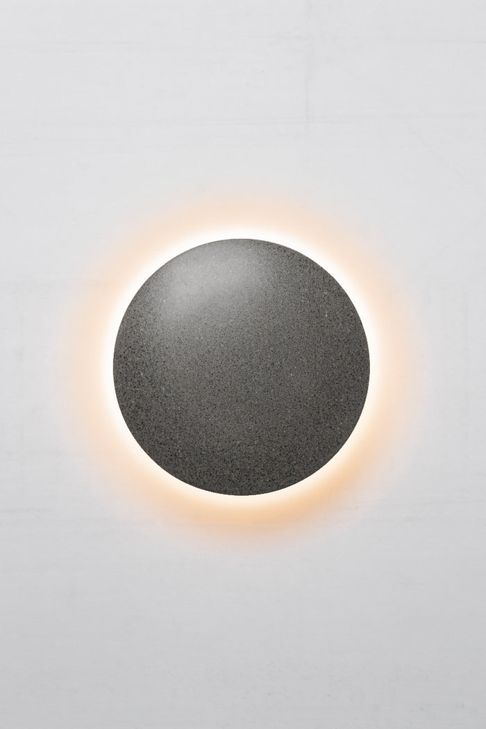 black standstone Boyds LED Exterior Disc Wall Light