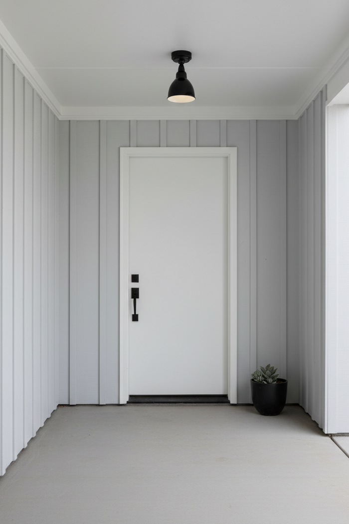black flush mount outside doorway
