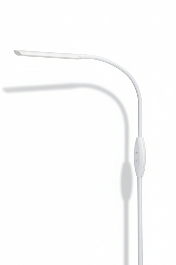 Close-up of floor lamp in white finish