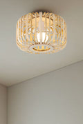 Cape Bamboo Ceiling Light with a natural finish.