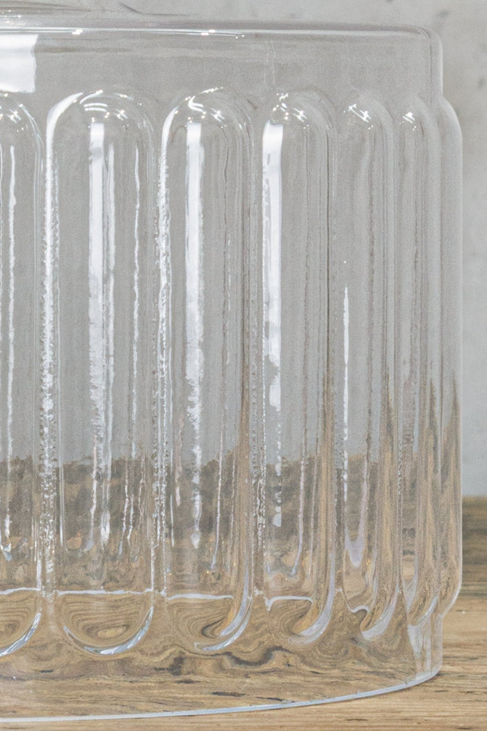 Glass features a distinctive pattern that protrudes outwards from the inside of the shade