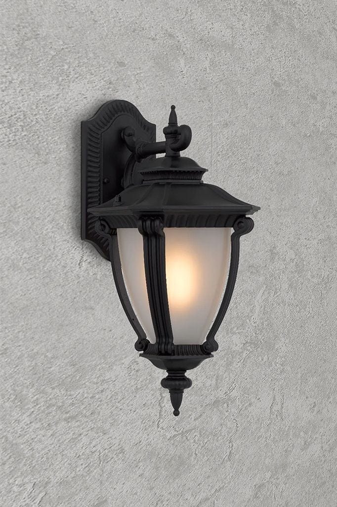 Outdoor wall light in black finish.