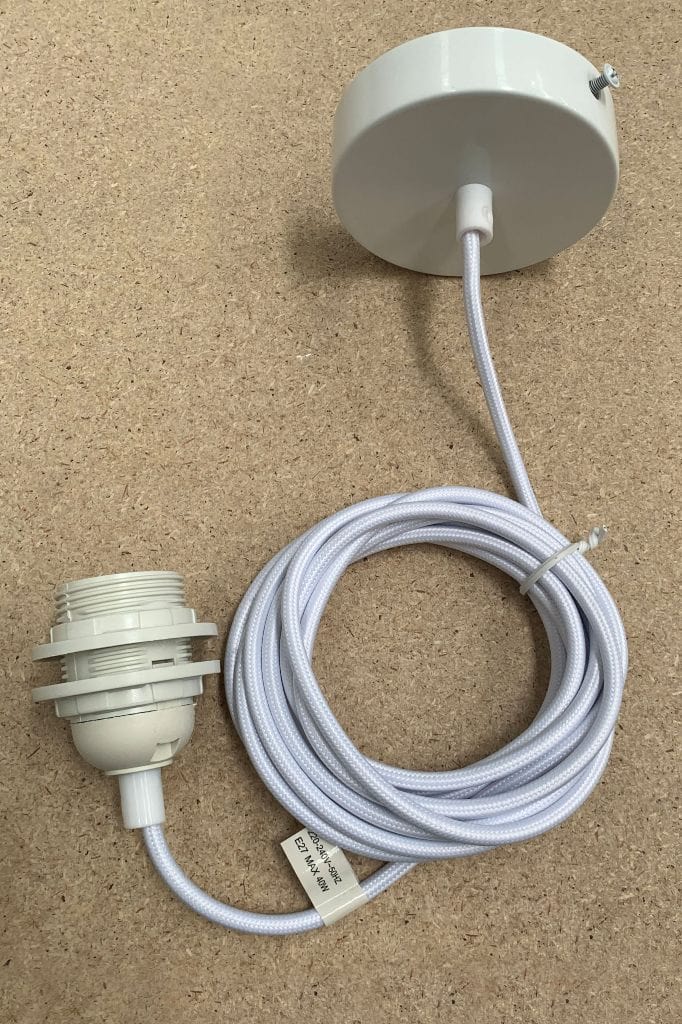 White pendant cord