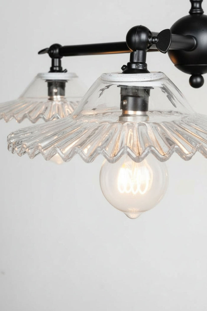 Charmont black Glass Chandelier with glass shades