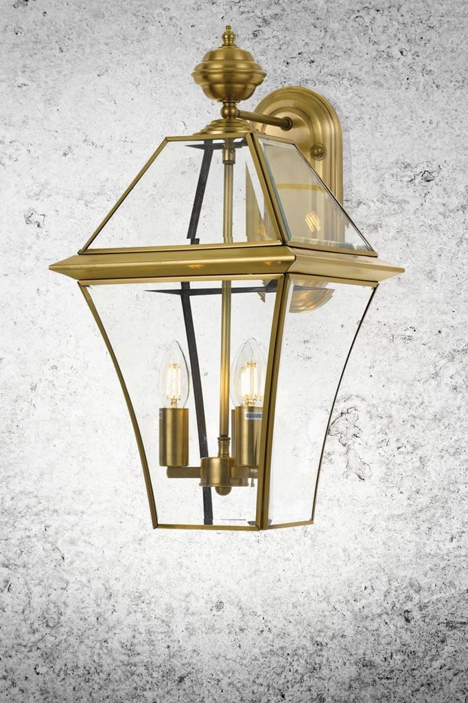 large traditional solid brass wall light