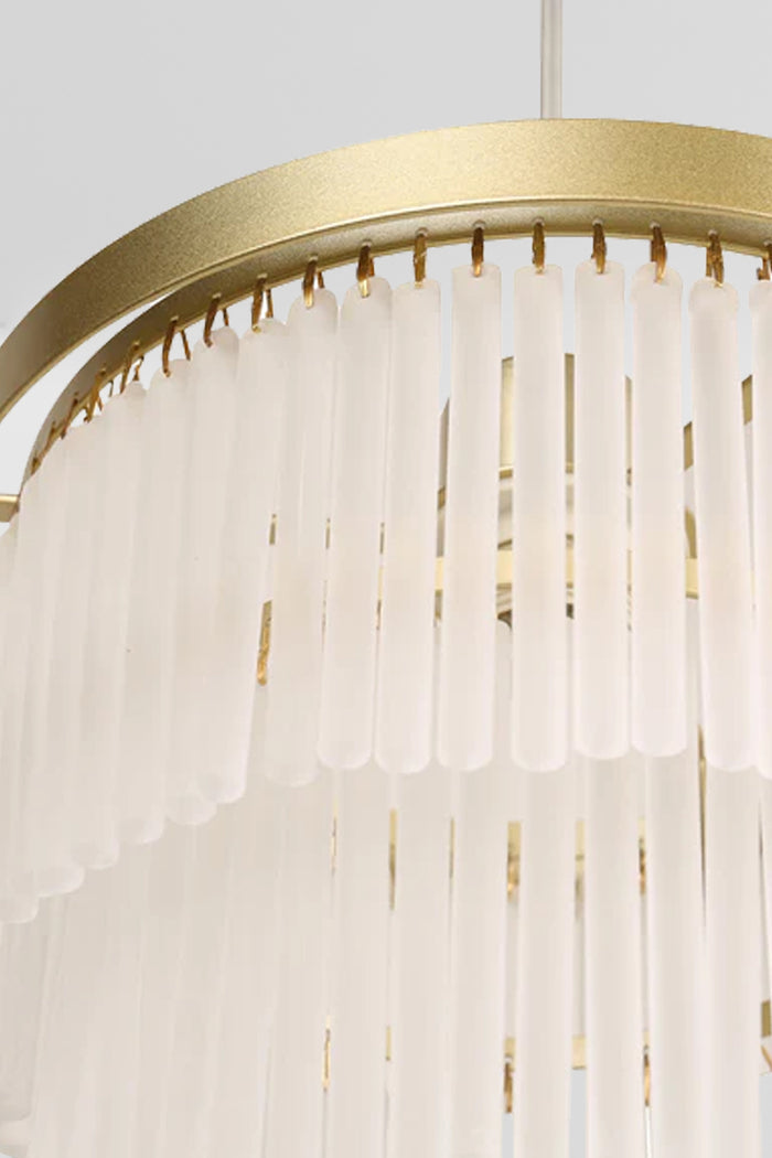 Close up of frosted glass rods