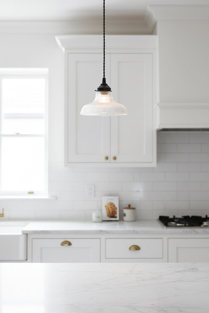 cobram-glass-petite-pendant-light over kitchen island