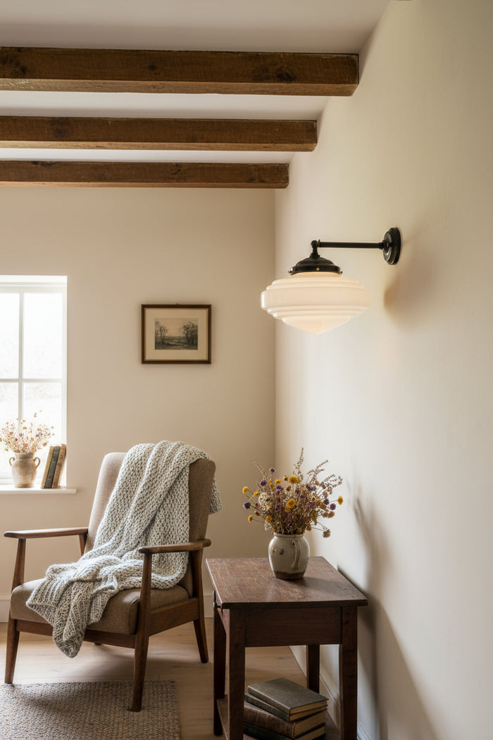 Coloma Schoolhouse Wall Light black in room