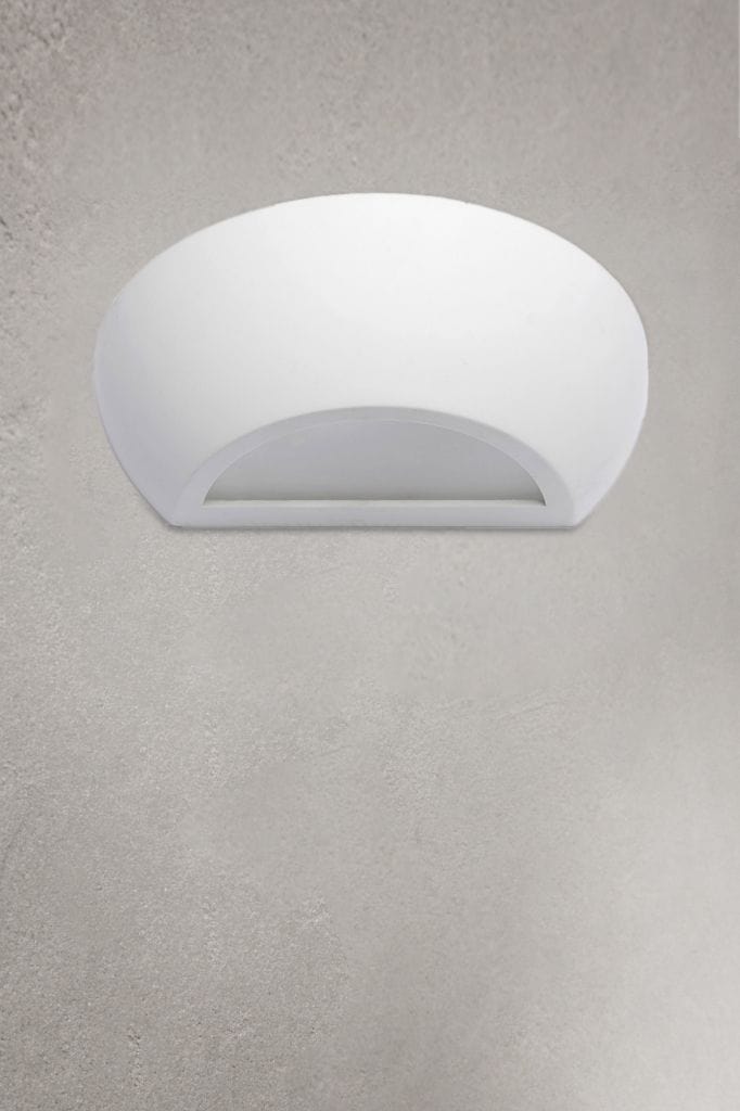 Bottom view of LED Semicircle Plaster Wall Light.