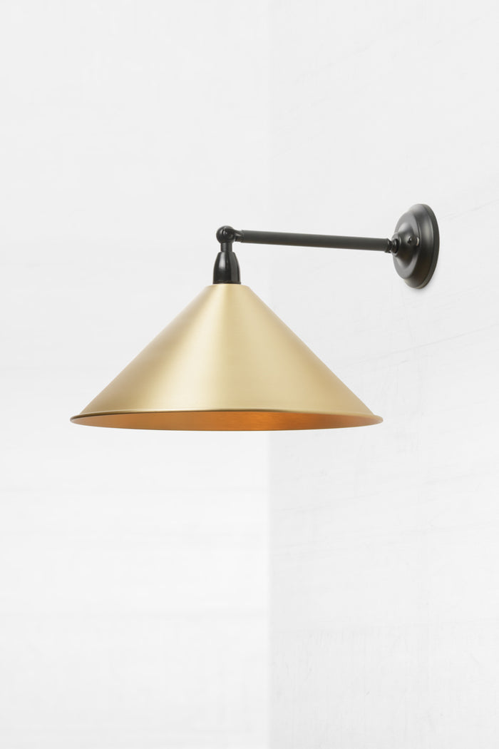 Straight Adjustable Arm - Long / Bright Solid Brass