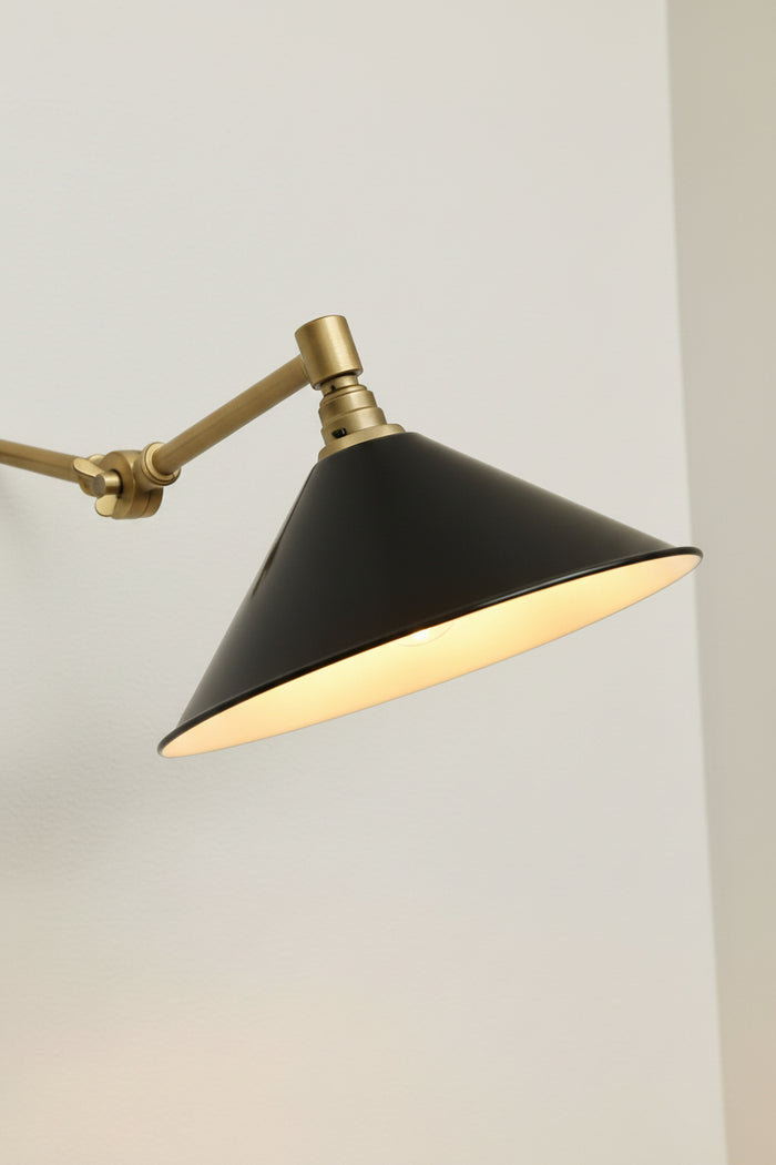 Swing Gold/Brass Arm with Wall Plug / Small / Black