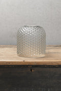 Tessellated concave design constructed from handmade glass