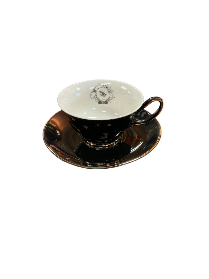 Crystal Ball Tea Cup with Saucer