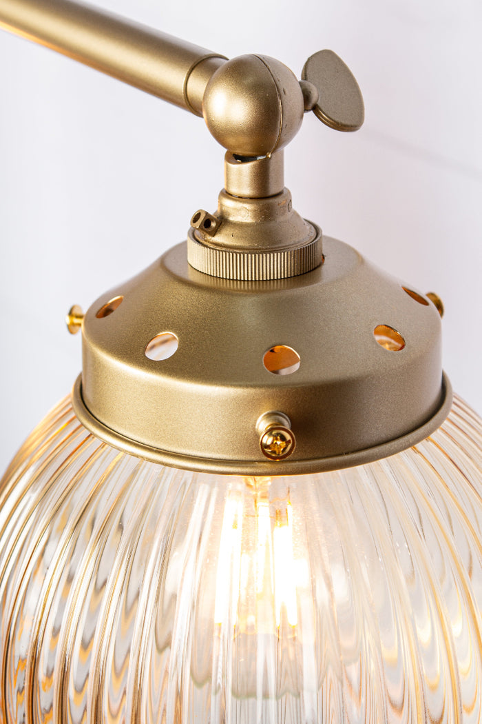 amber reeded glass ball shades-
