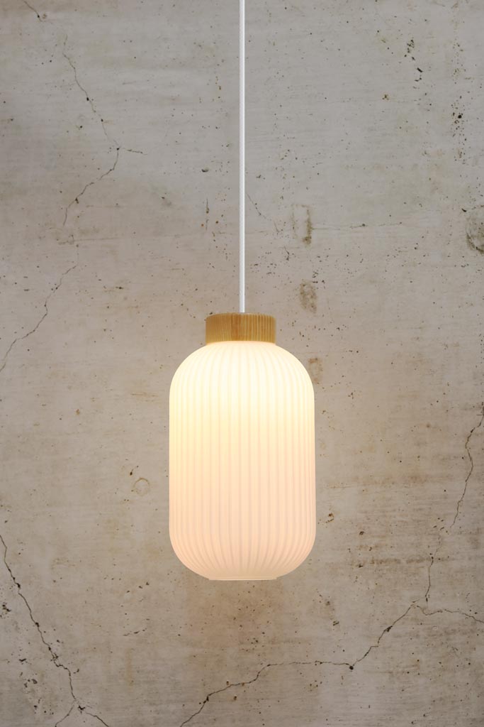 Dane Ribbed Glass Pendant Light large