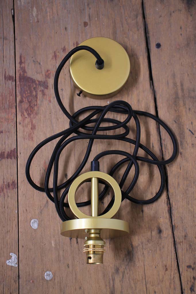 Dixon pendant cord with black braided cord and goldbrass detailing.