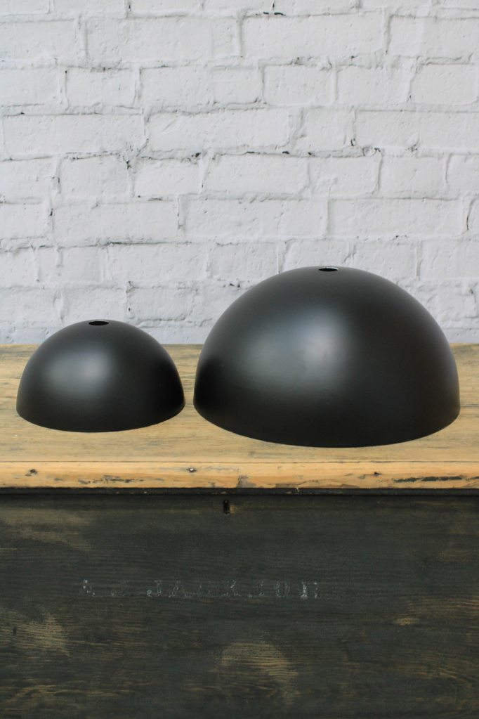 Black dome shades in small and large.