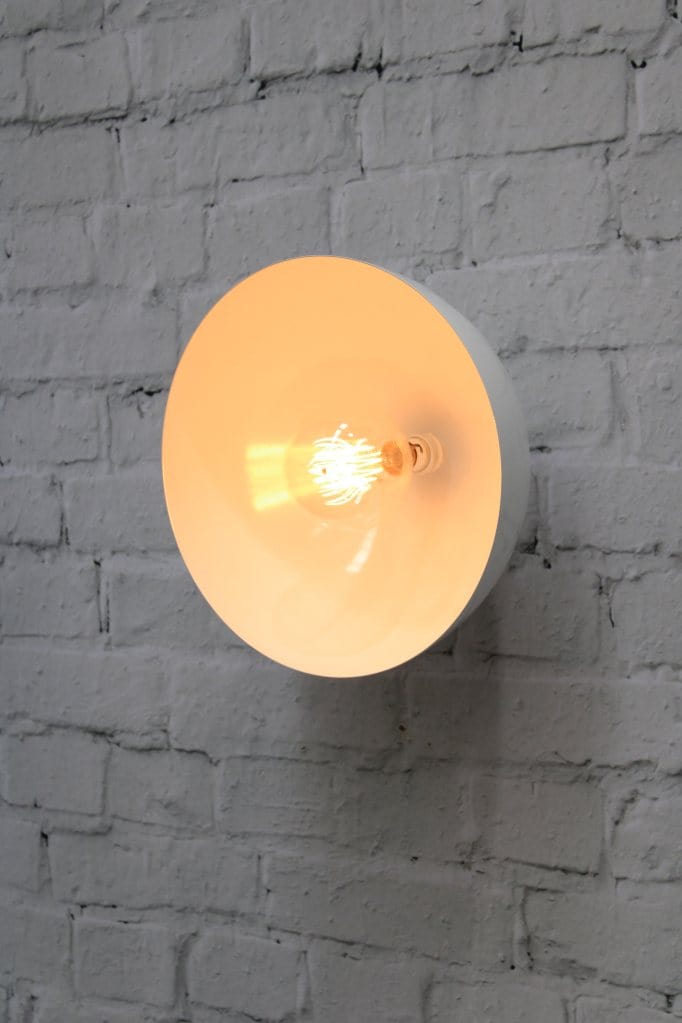Dome wall light with white finish