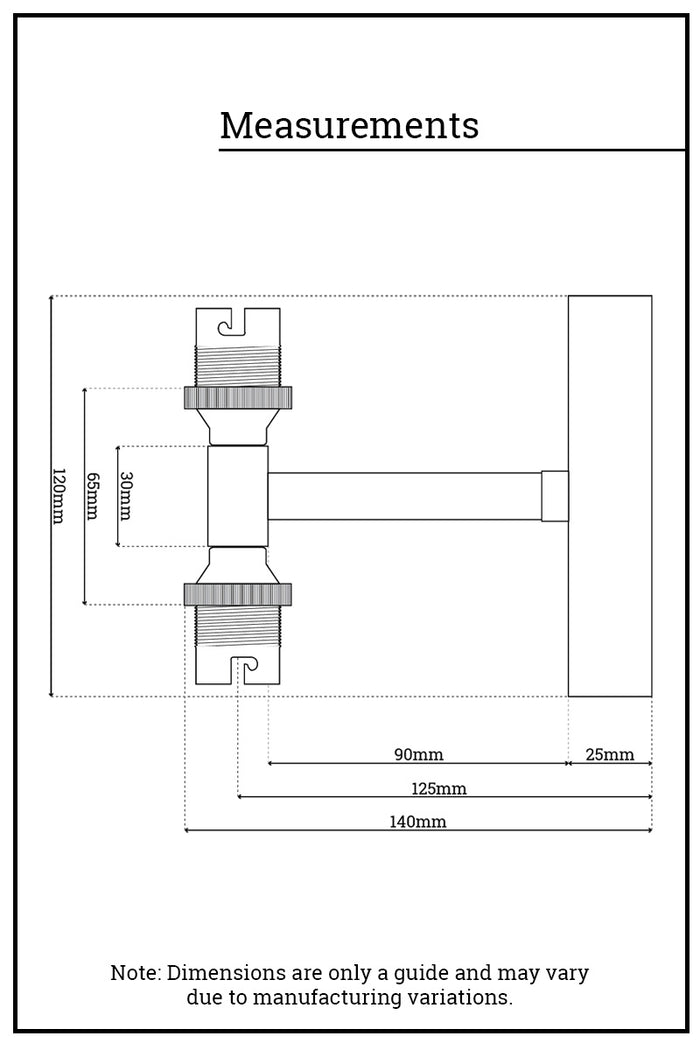 Dimension illustration of the Double Wall Sconce Light.
