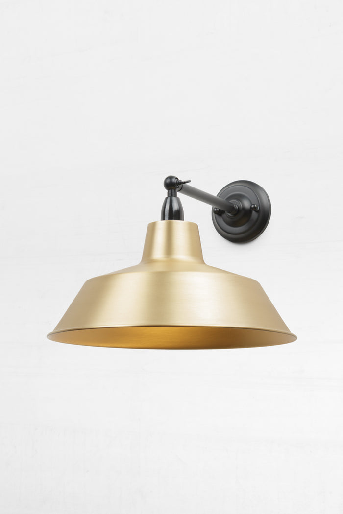Straight Adjustable Arm - Long / Bright Solid Brass