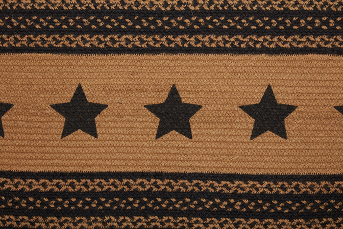 Farmhouse Jute Runner Stencil Stars 13x36